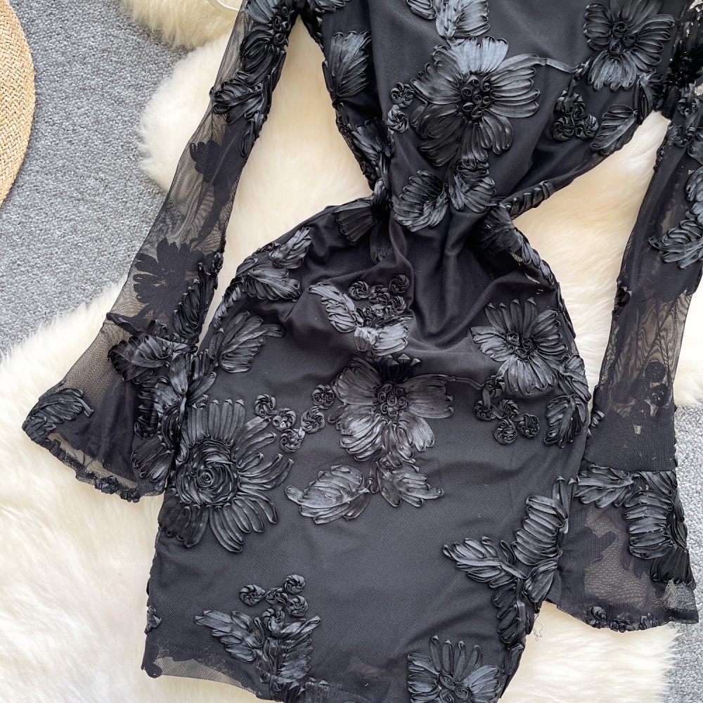 Lace autumn formal dress European style dress for women