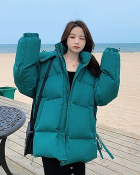 Short loose hooded cotton coat slim winter black coat