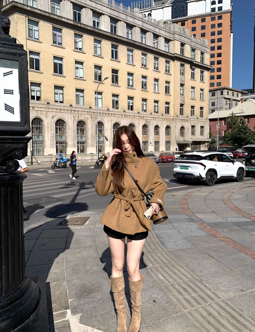 Temperament woolen coat woolen overcoat for women