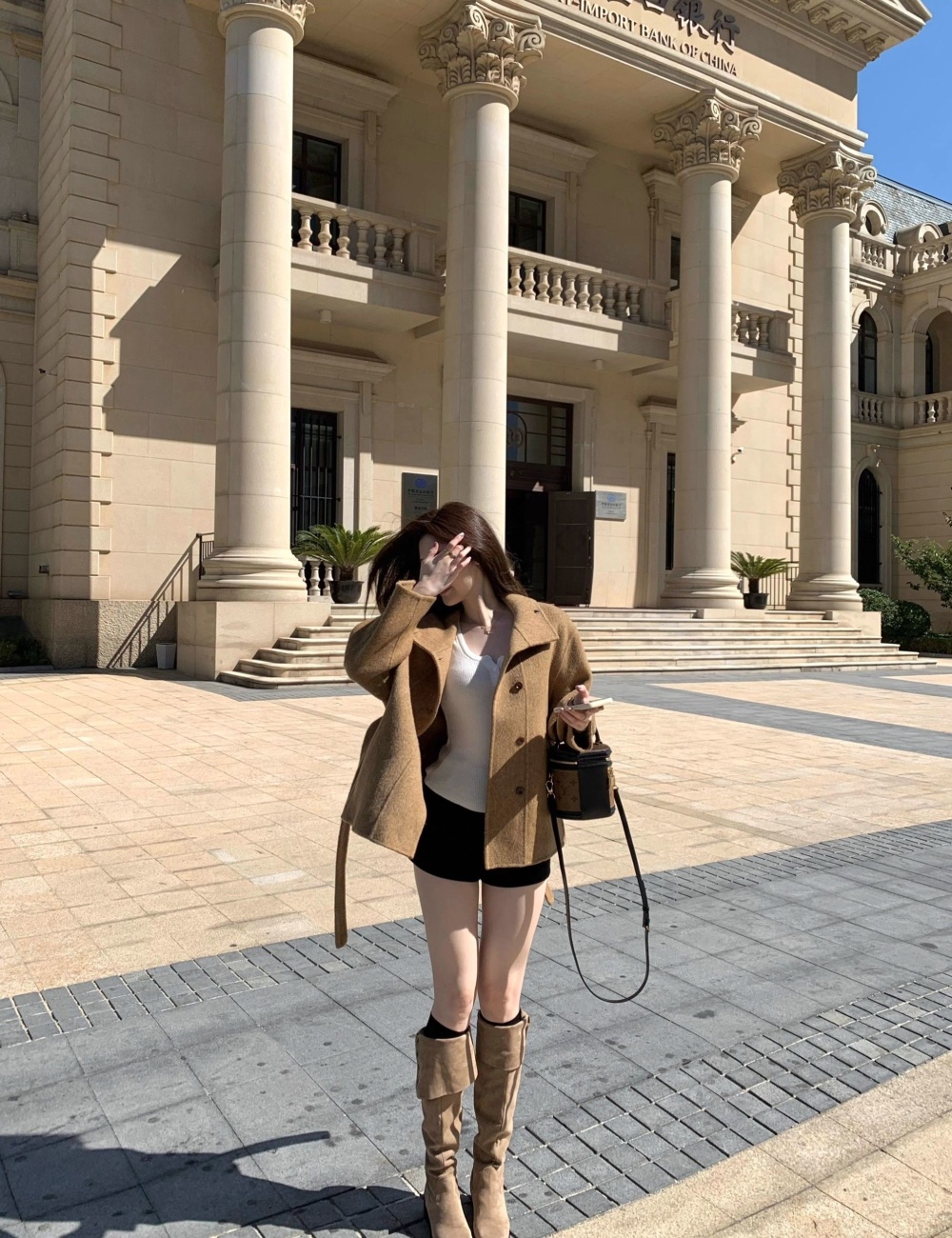 Temperament woolen coat woolen overcoat for women