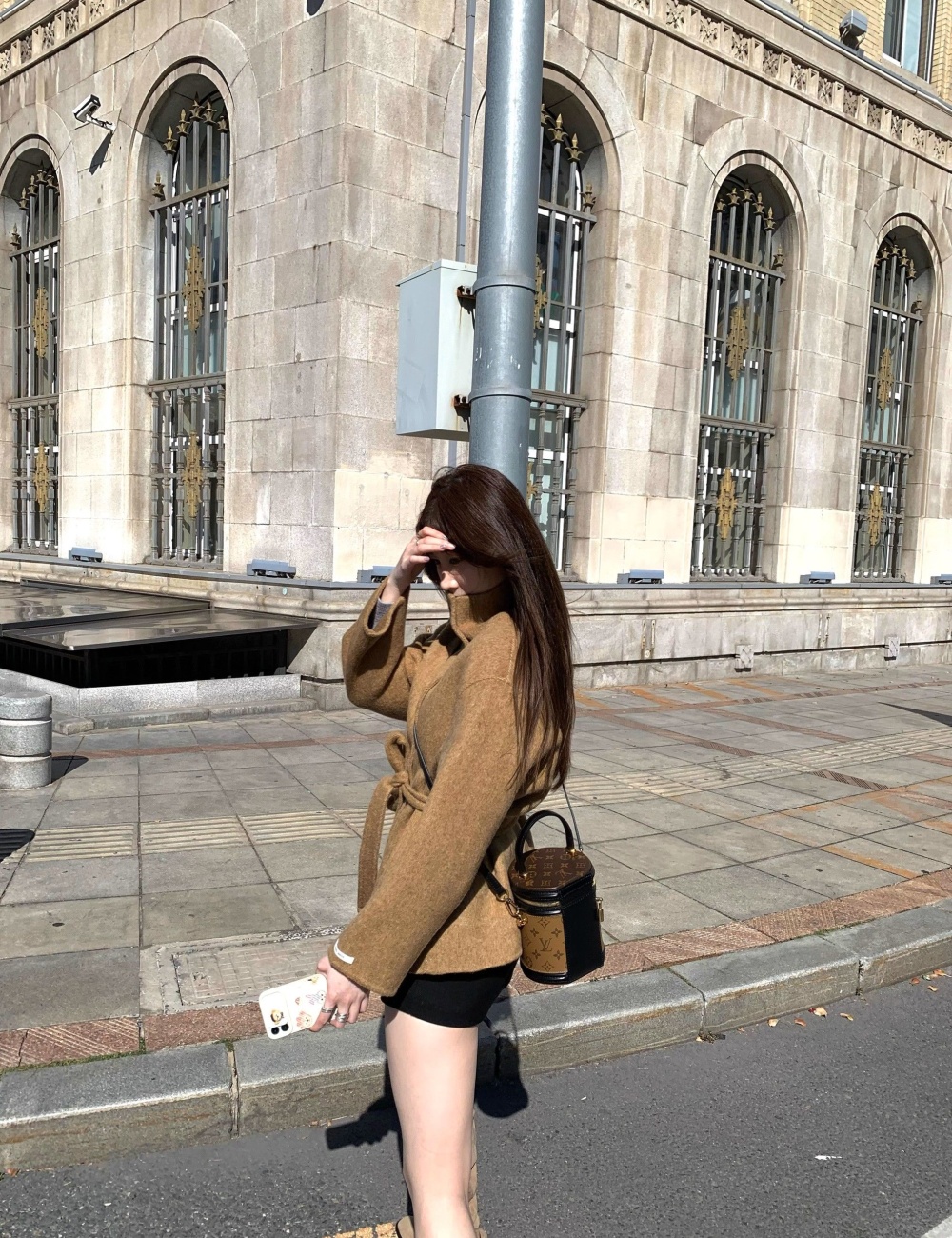 Temperament woolen coat woolen overcoat for women