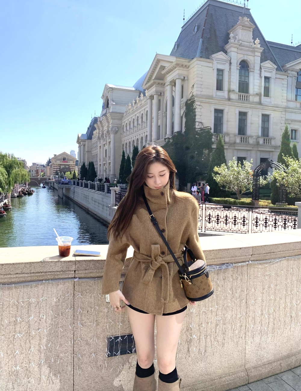 Temperament woolen coat woolen overcoat for women