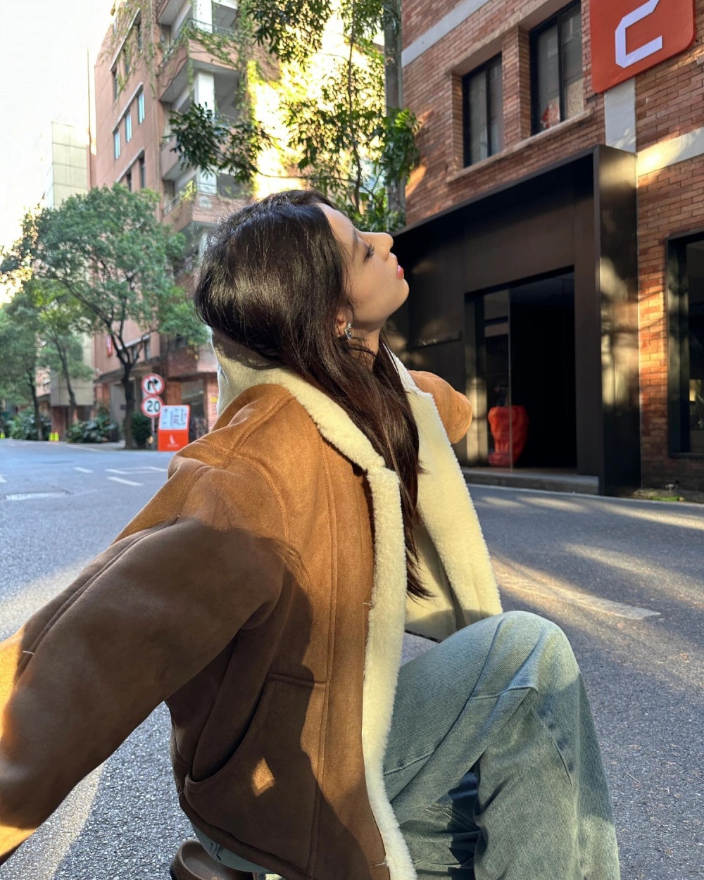 Winter elmo fur coat lambs wool coat