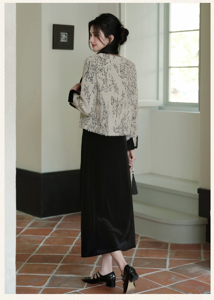 Sleeveless dress thick coat a set for women