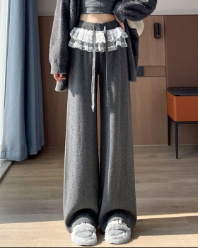 Mopping long pants sports wide leg pants for women