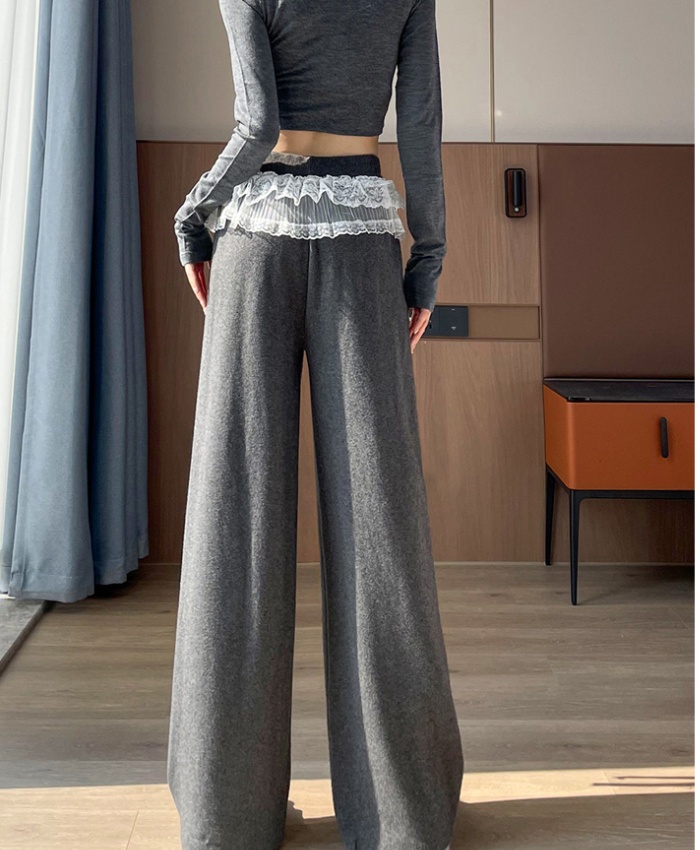 Mopping long pants sports wide leg pants for women