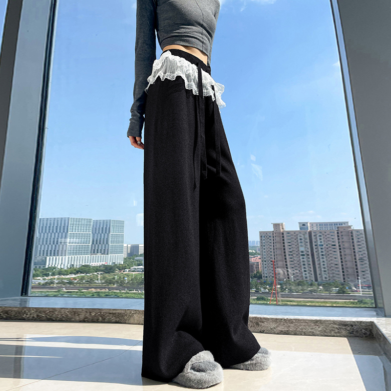 Mopping long pants sports wide leg pants for women