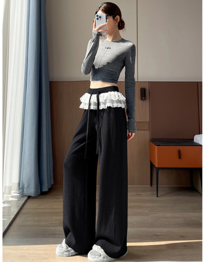 Mopping long pants sports wide leg pants for women