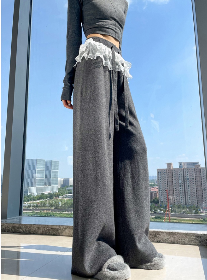Mopping long pants sports wide leg pants for women