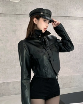 Spicegirl locomotive leather coat autumn and winter coat