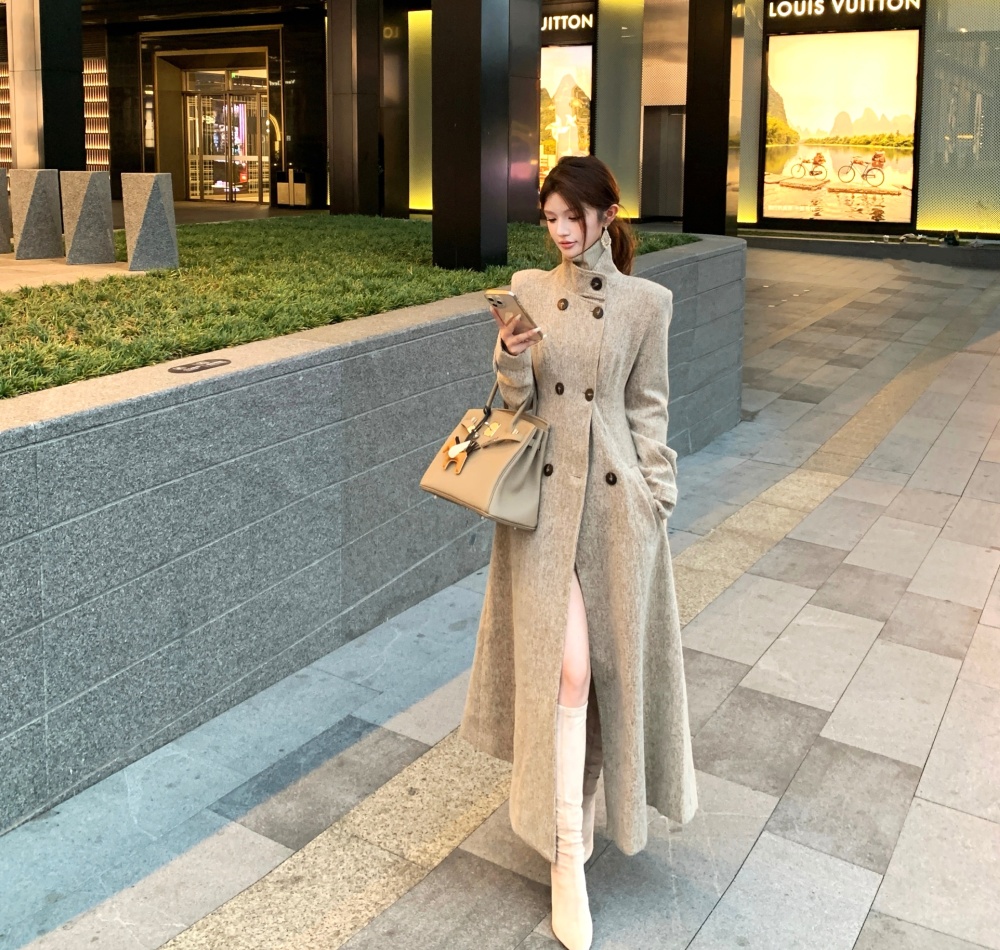 Temperament woolen coat overcoat for women