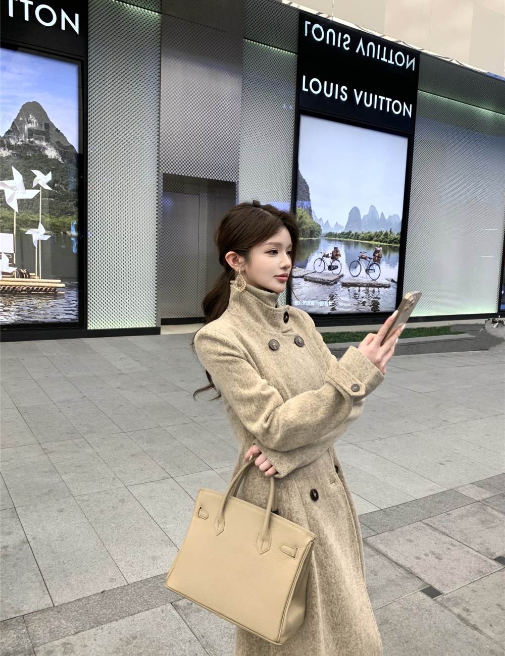 Temperament woolen coat overcoat for women