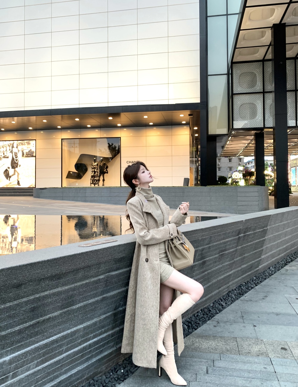 Temperament woolen coat overcoat for women