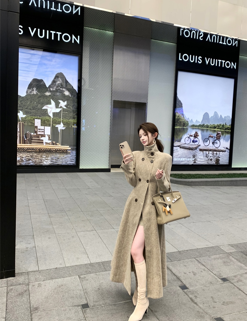 Temperament woolen coat overcoat for women