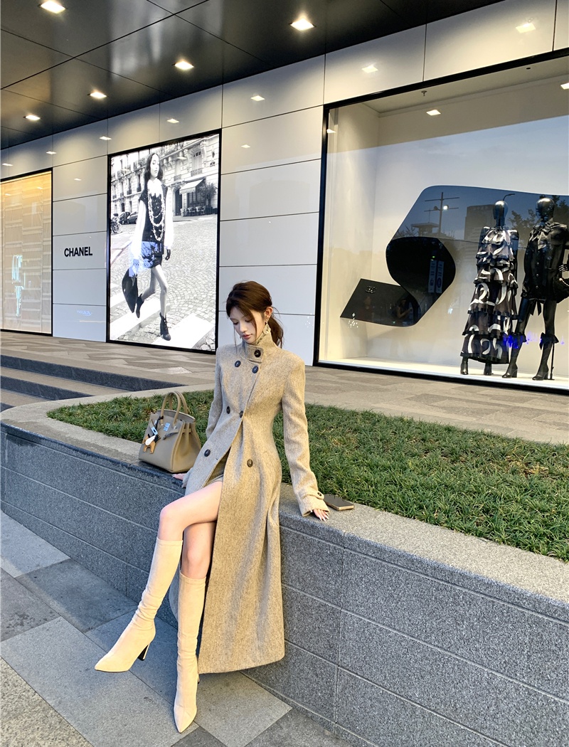 Temperament woolen coat overcoat for women