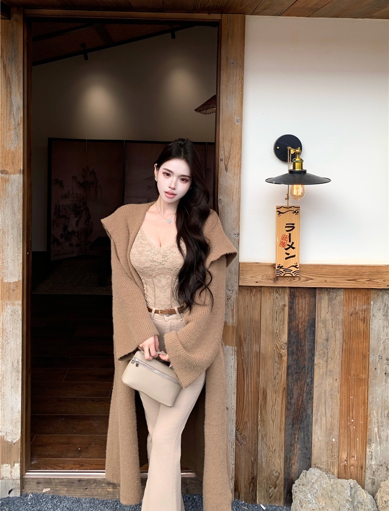 Temperament enticement tops long frenum sweater