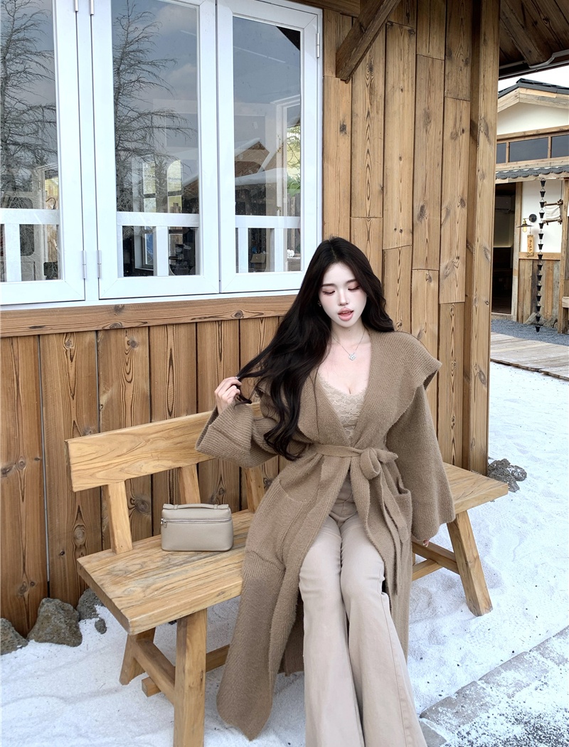 Temperament enticement tops long frenum sweater