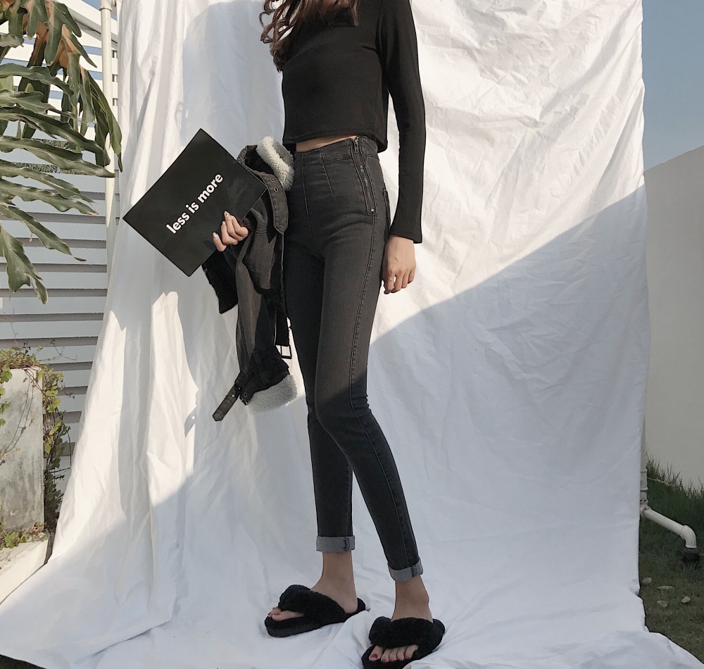 All-match retro jeans slim pencil pants for women