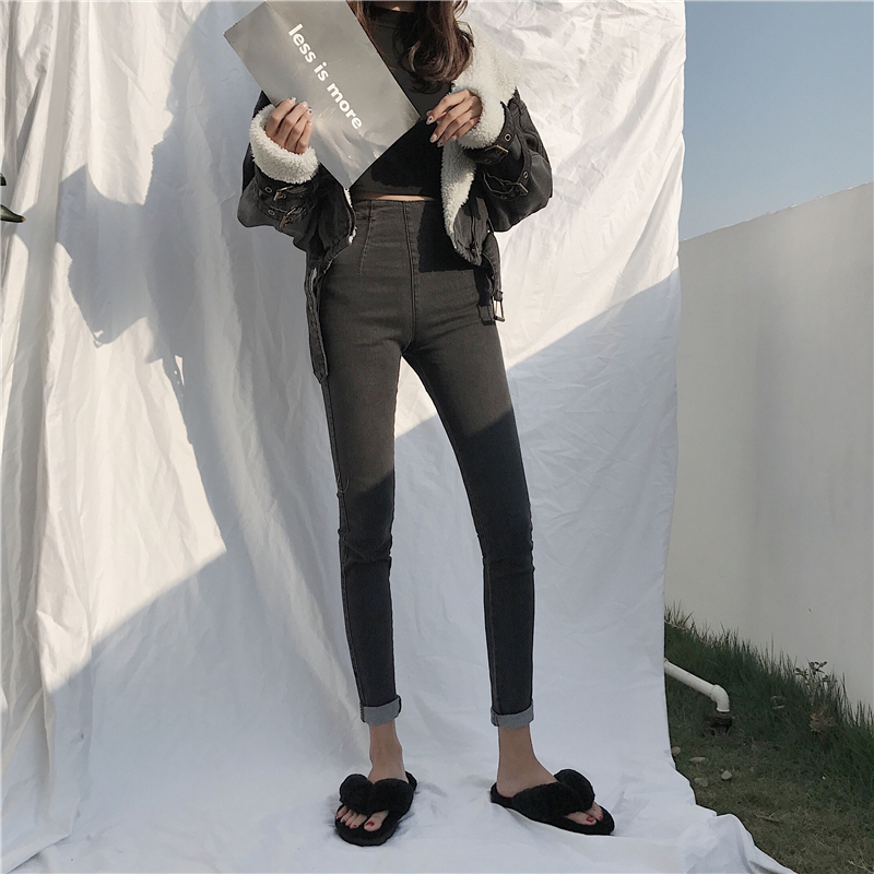 All-match retro jeans slim pencil pants for women