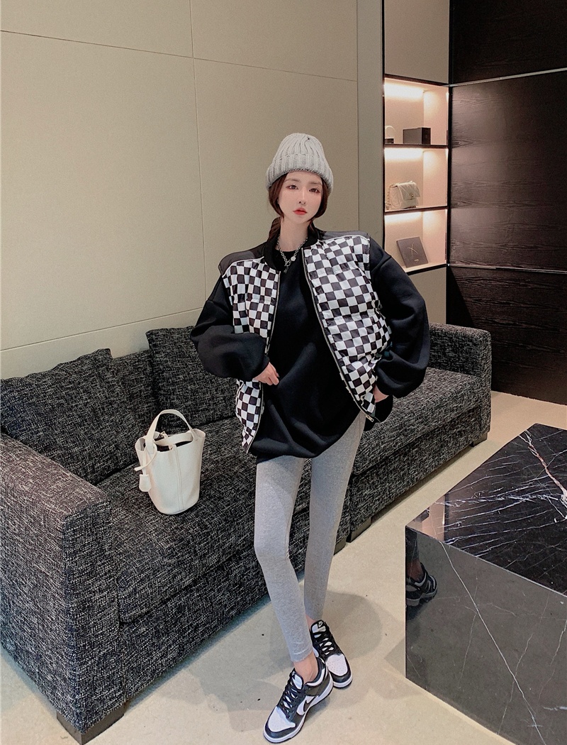 Thermal chessboard cotton coat winter vest for women