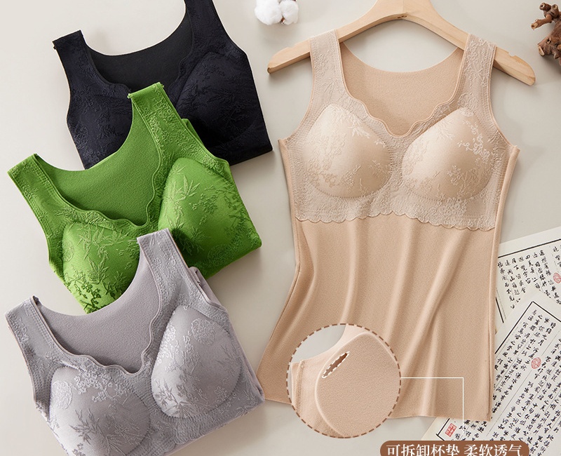 With chest pad sueding underwear sling tops for women