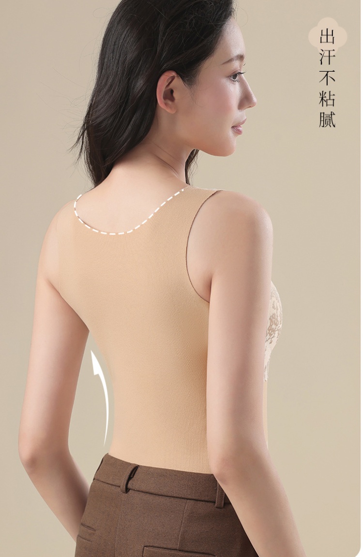 With chest pad sueding underwear sling tops for women
