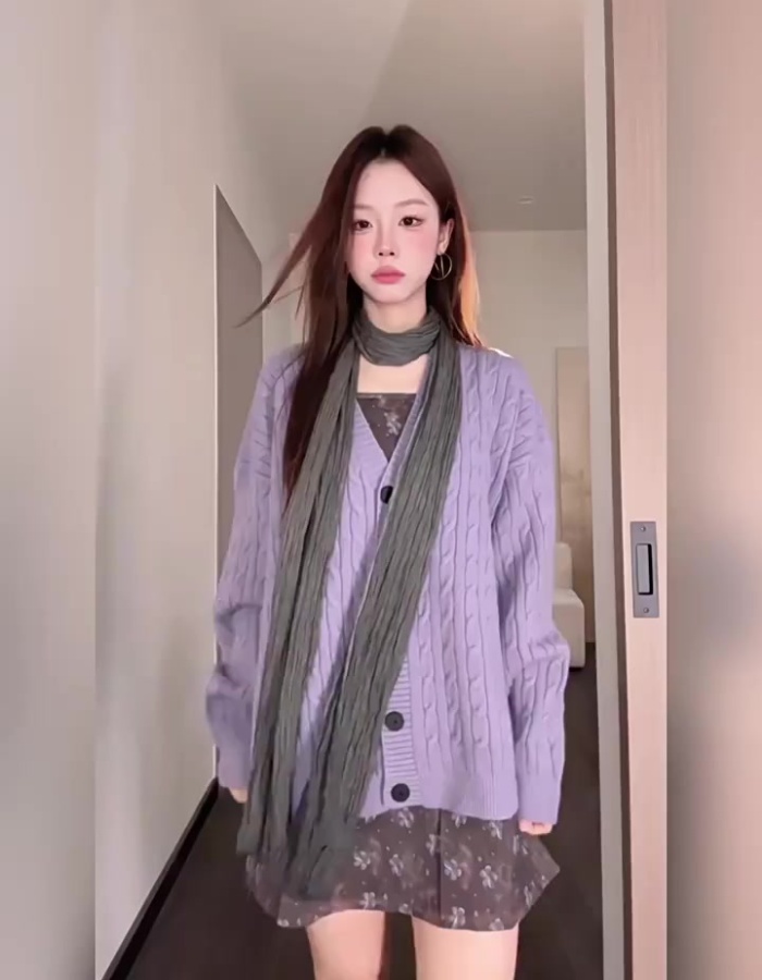 Autumn classic sweater cashmere coat for women