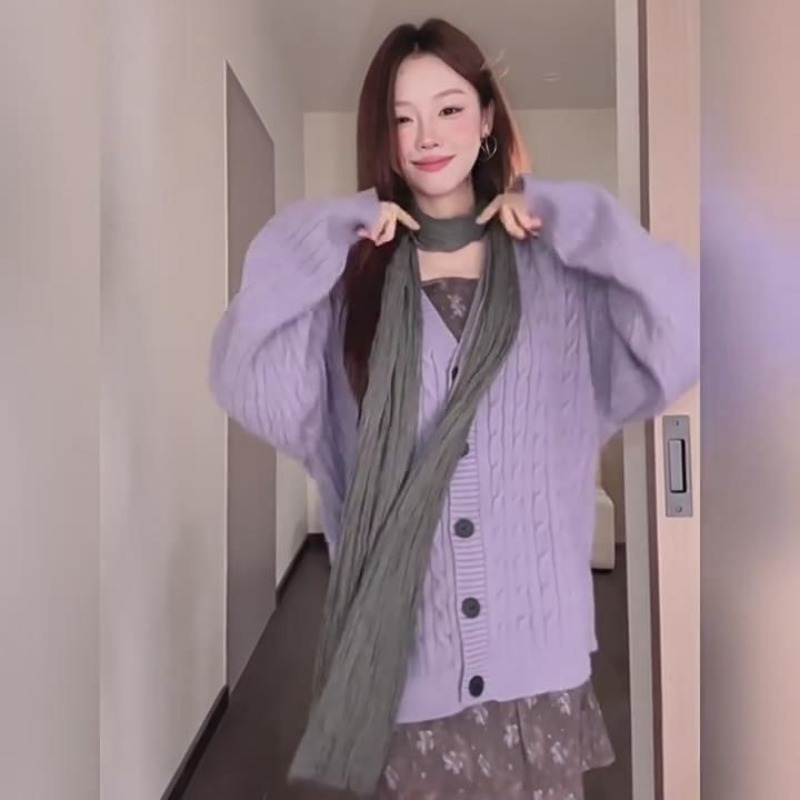 Autumn classic sweater cashmere coat for women