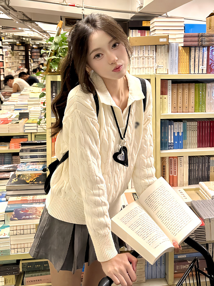 American style Casual sweater slim tops for women