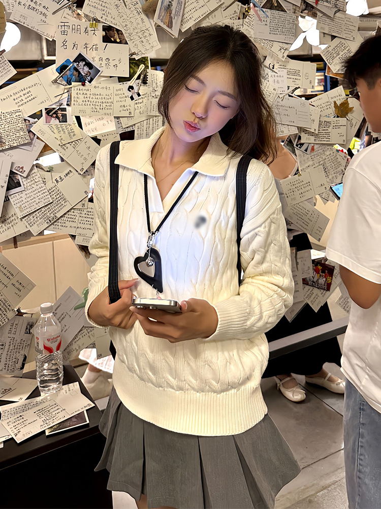 American style Casual sweater slim tops for women