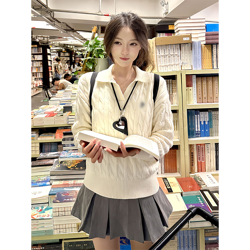 American style Casual sweater slim tops for women