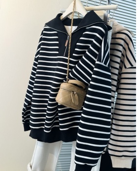 Spring and autumn hoodie half zip tops for women