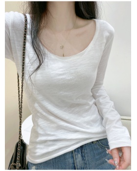 Temperament long sleeve tops slim bottoming shirt