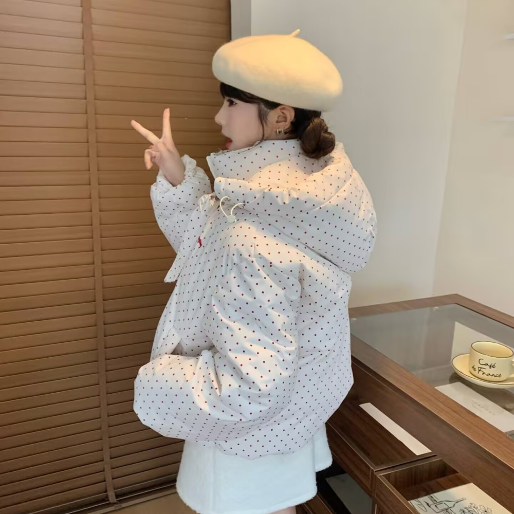 Winter cotton coat polka dot bread clothing for women