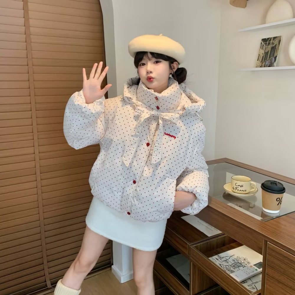 Winter cotton coat polka dot bread clothing for women