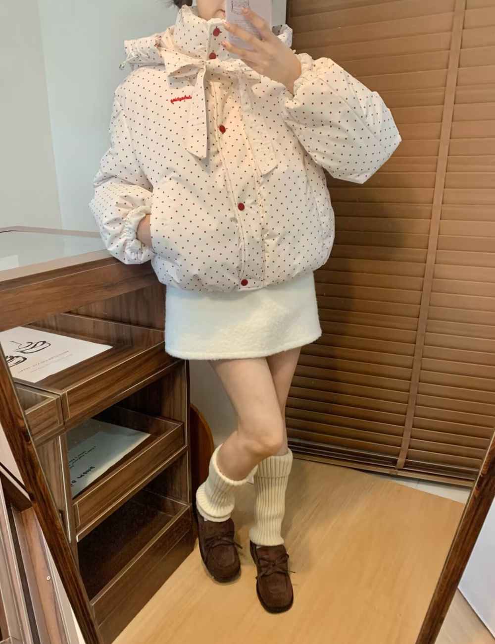 Winter cotton coat polka dot bread clothing for women