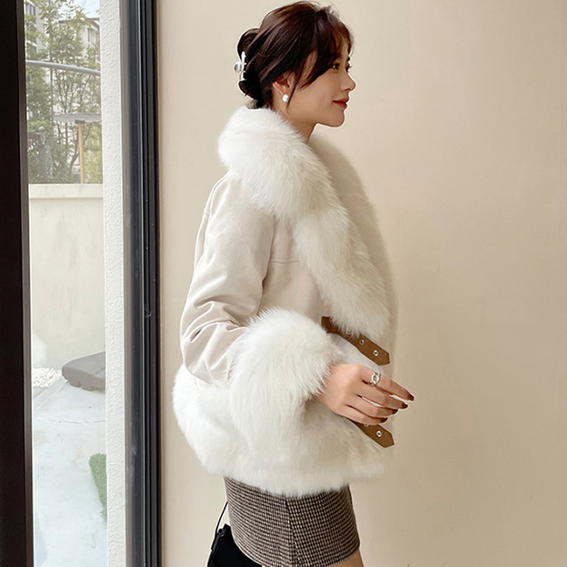 Autumn and winter fur coat down coat for women