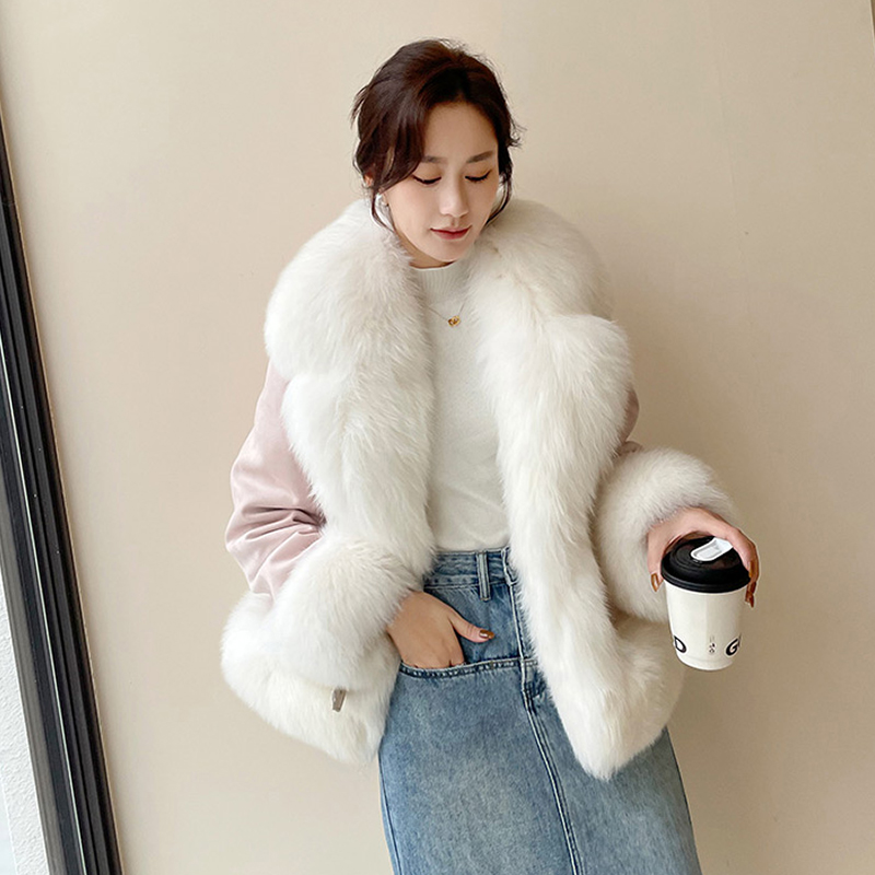 Autumn and winter fur coat down coat for women