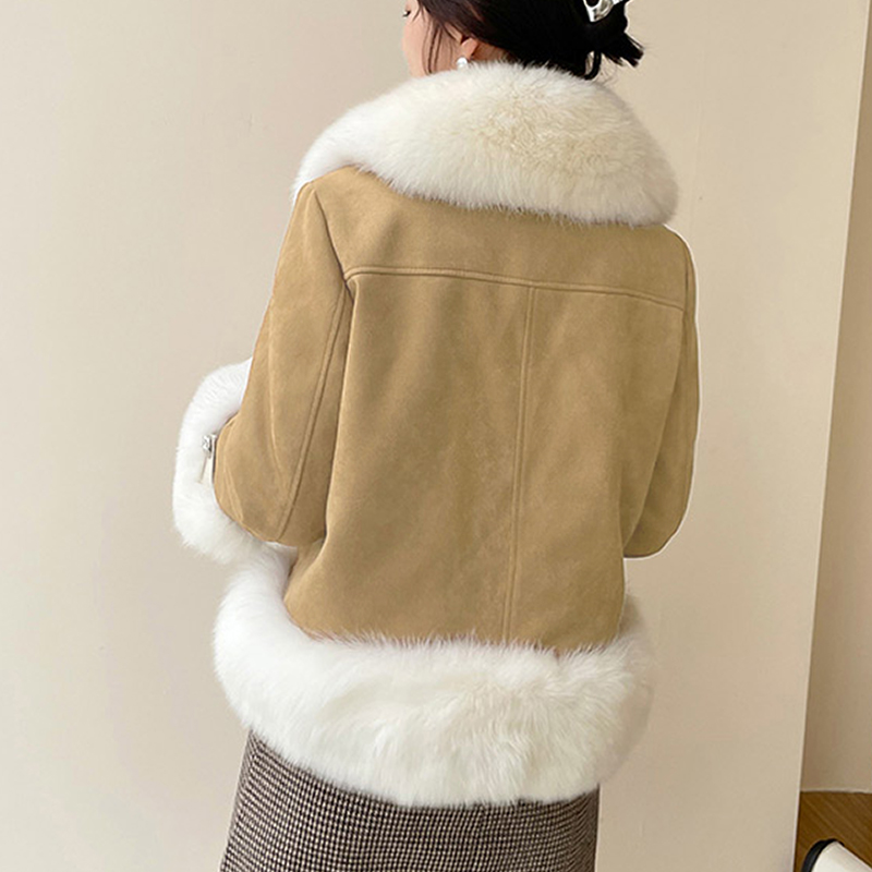 Autumn and winter fur coat down coat for women