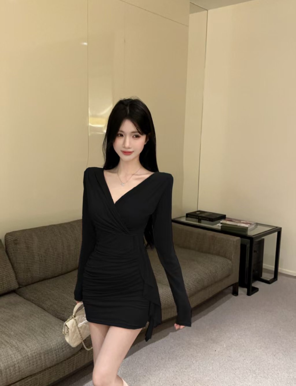 Package hip all-match T-back tassels dress