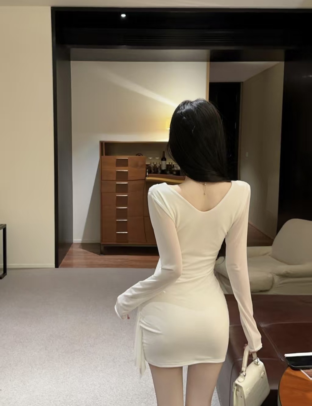 Package hip all-match T-back tassels dress