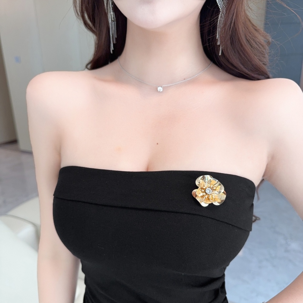 Sexy tight wrapped chest short package hip bottoming dress