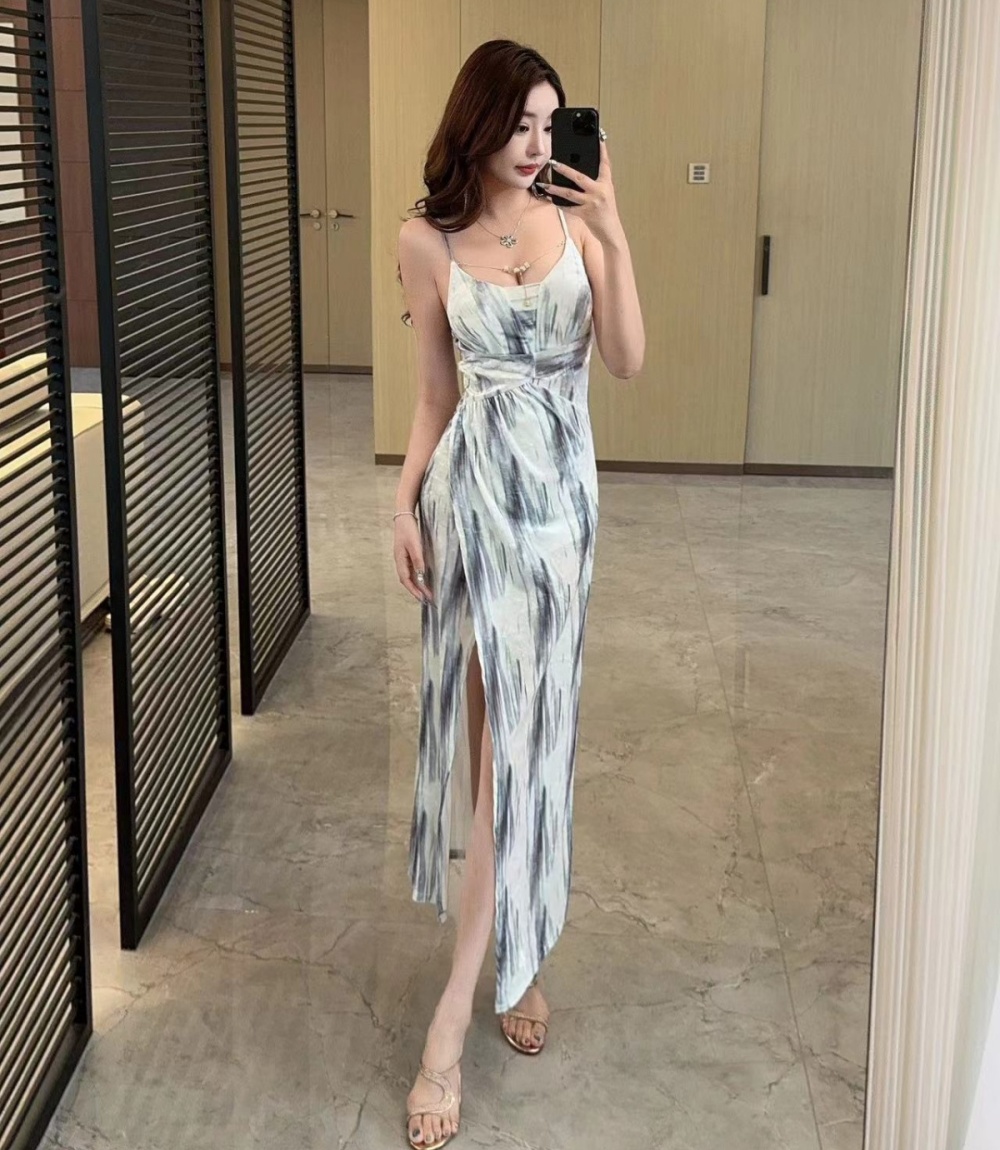 Elegant pinched waist light enticement spicegirl dress