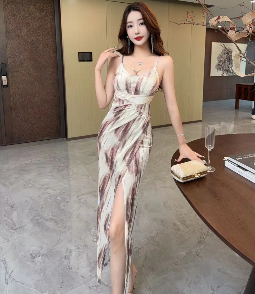 Elegant pinched waist light enticement spicegirl dress