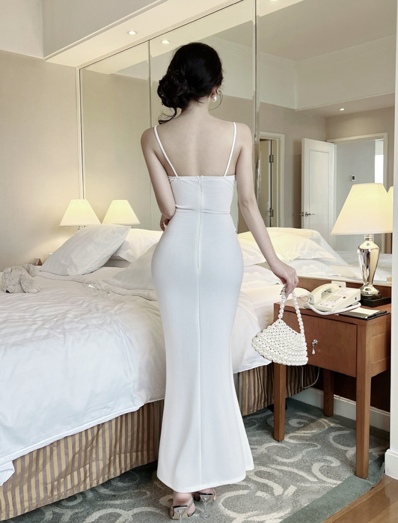 Long split dress package hip formal dress for women