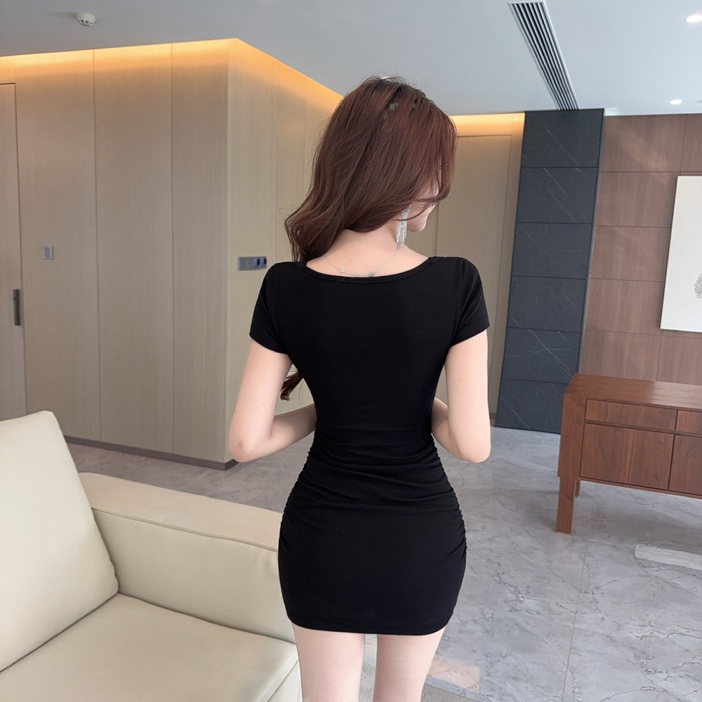 Slim France style sling Pseudo-two dress for women