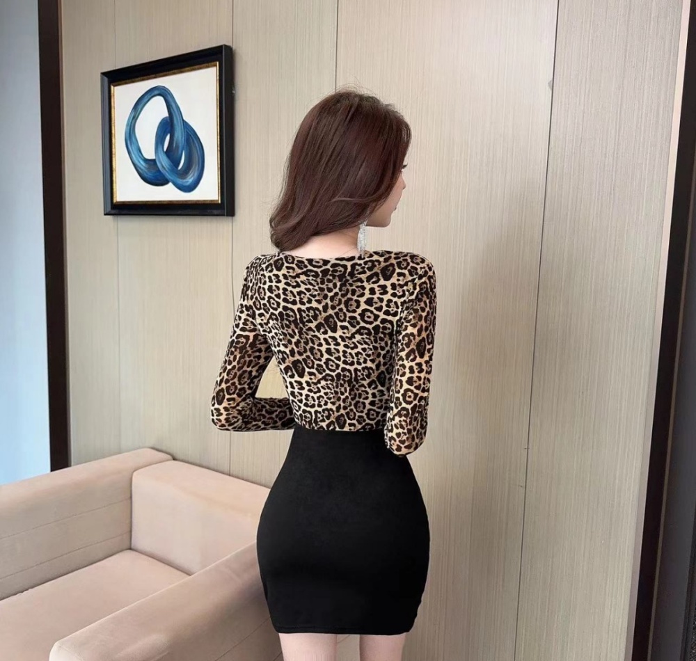 Polka dot enticement package hip splice fashionable dress