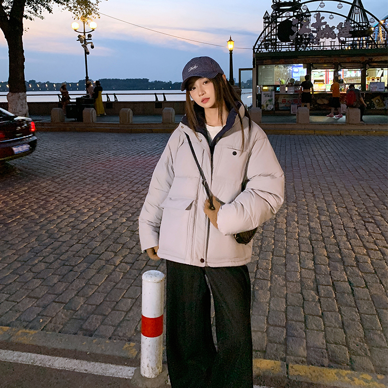 Commuting mixed colors cotton coat fashion coat