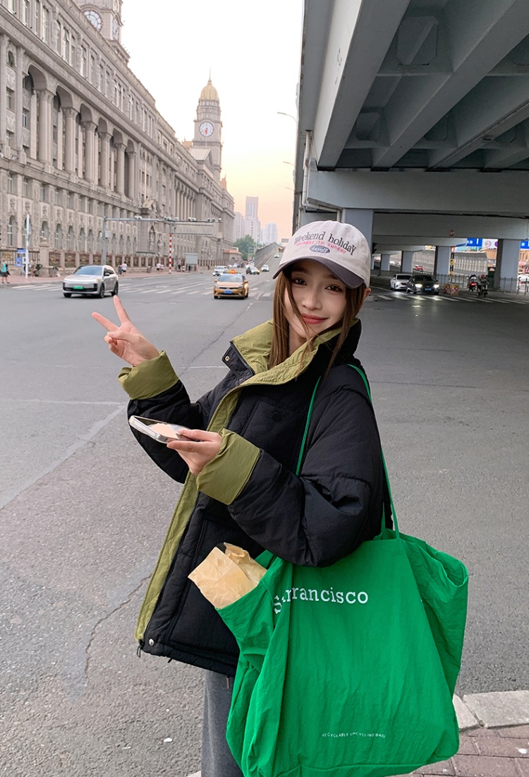 Commuting mixed colors cotton coat fashion coat