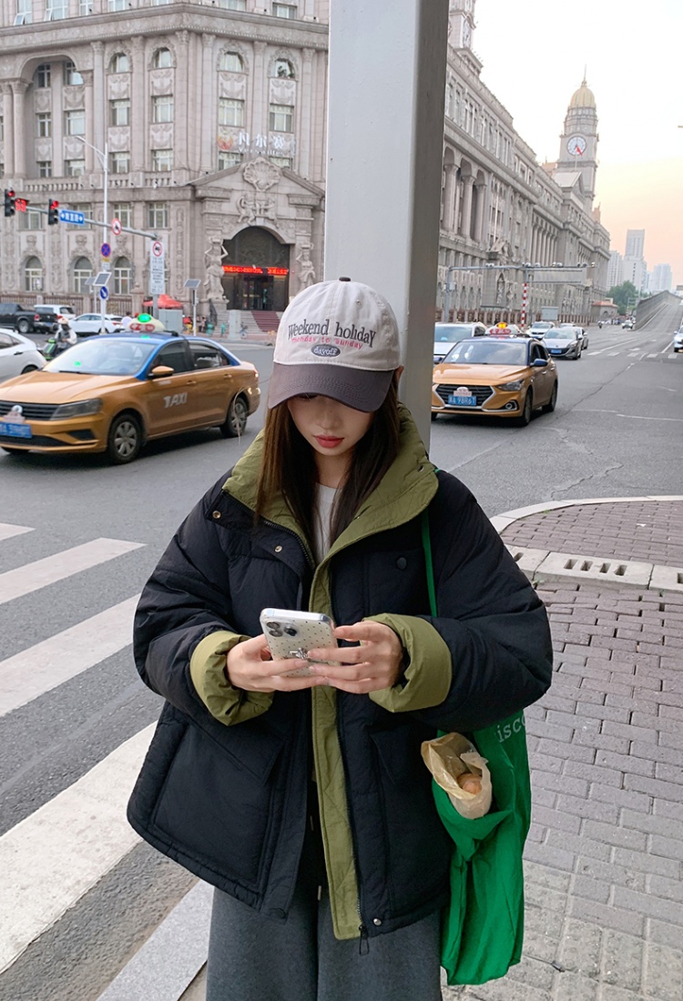 Commuting mixed colors cotton coat fashion coat